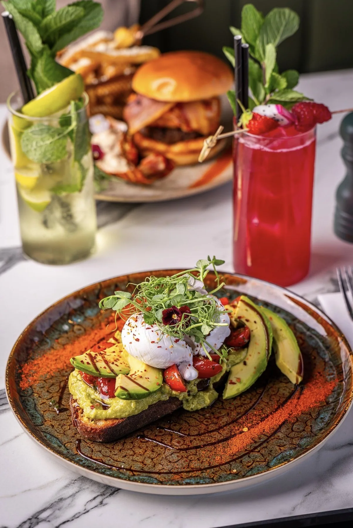 Avocado sourdough brunch at Cafe Capri Lounge in Wakefield