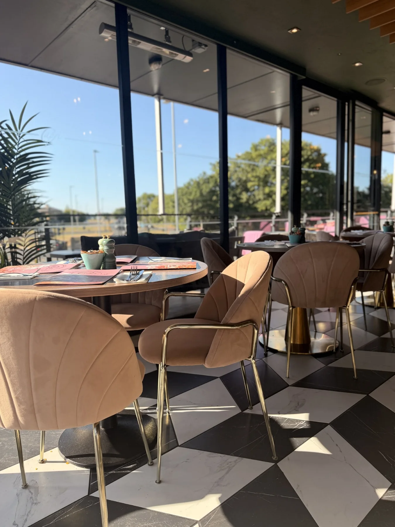 Window seating inside Cafe Capri Lounge Wakefield