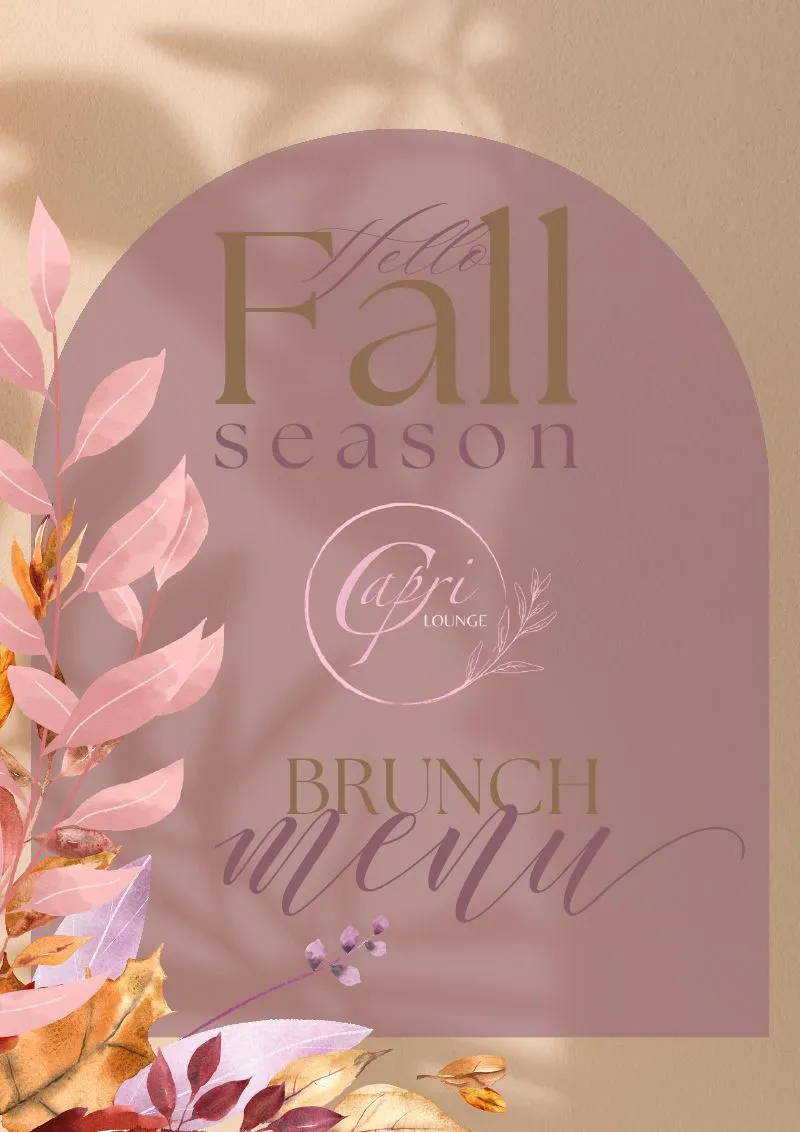 Cafe Capri Lounge autumn menu cover